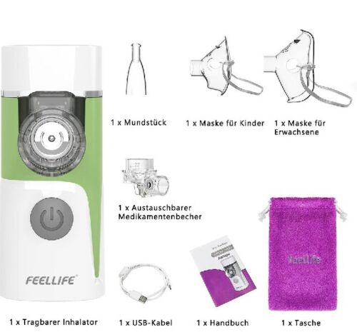 FEELLIFE Inhalator Vernebler Kinder & Erwachsene – Getestet, Vollständig Aerogo